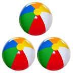 4E'S Novelty Beach Balls 3 Pack 20'' Inflatable For Kids - Toys & Toddlers, Pool Games, Toy Classic Rainbow Color
