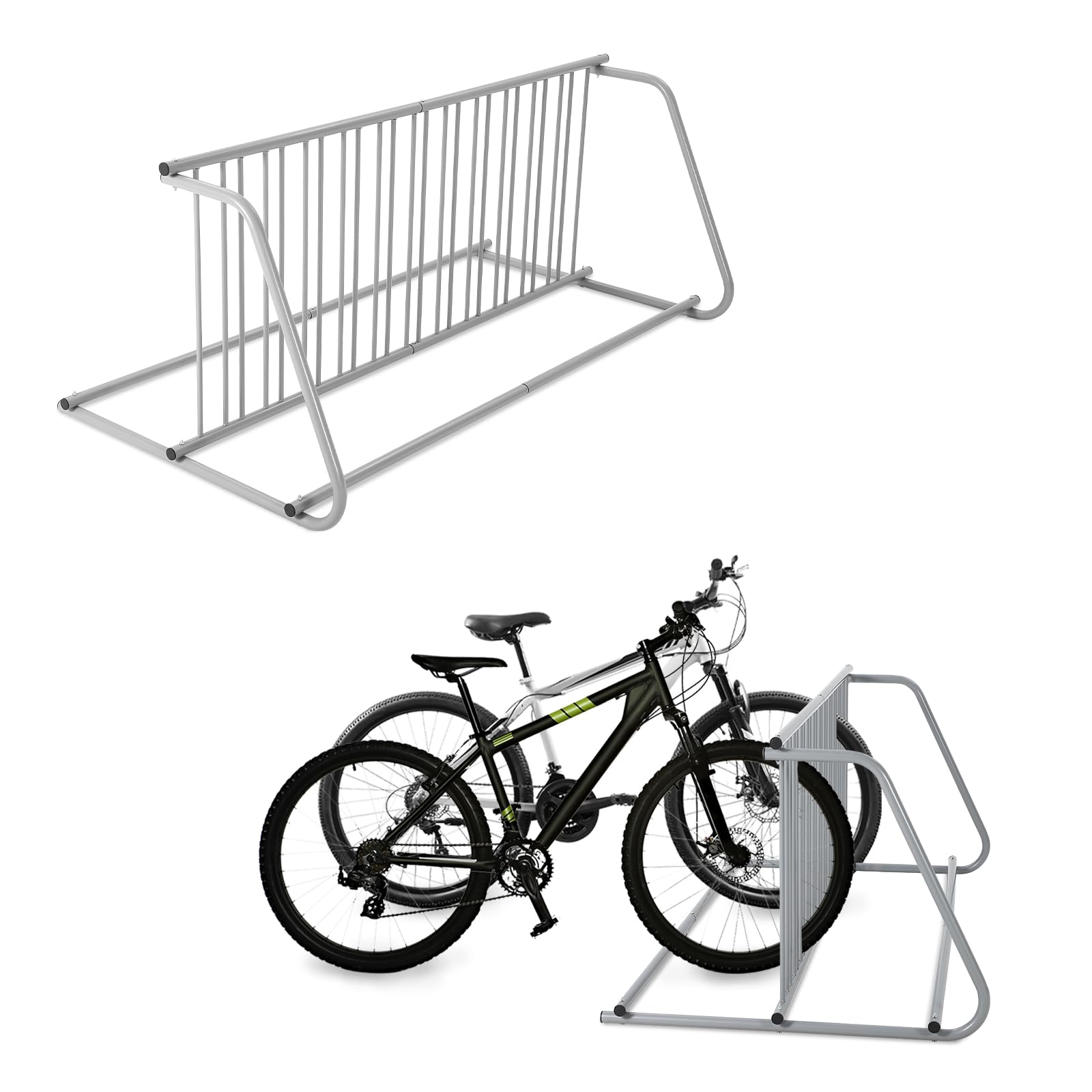 MegaChoice 12-Bike Commercial Floor Rack, Heavy Duty Powder-Coated Steel Grid Organizer, Freestanding Double-Sided Storage for G