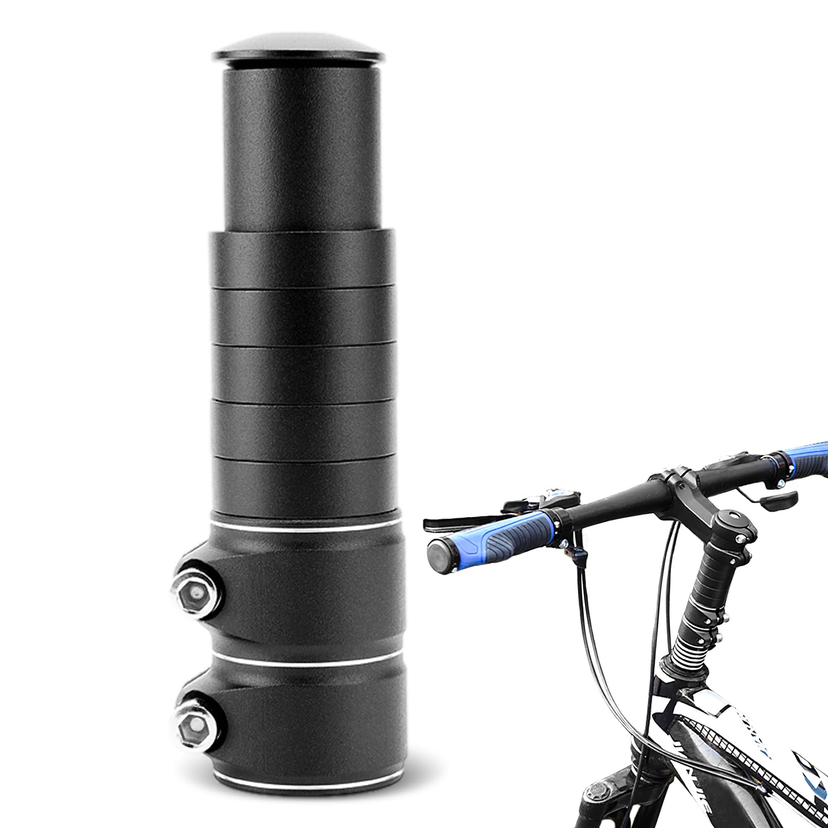 Rainflowwer Bike Stem 28.6Mm (1-1/8), 135Mm Aluminum Adapter Adjustable Alloy Handlebar Stem Riser For Mountain Bike, Road Bike,