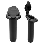 Qkurt 2 Pack Kayak Deck Fishing Boat Rod Holder And Cap Cover, Plastic Fishing Tackle Accessory Tool, Fish Boat Accessories, Bla