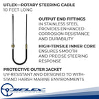 Uflex M66 10' Fast Connect Rotary Steering Cable Universal