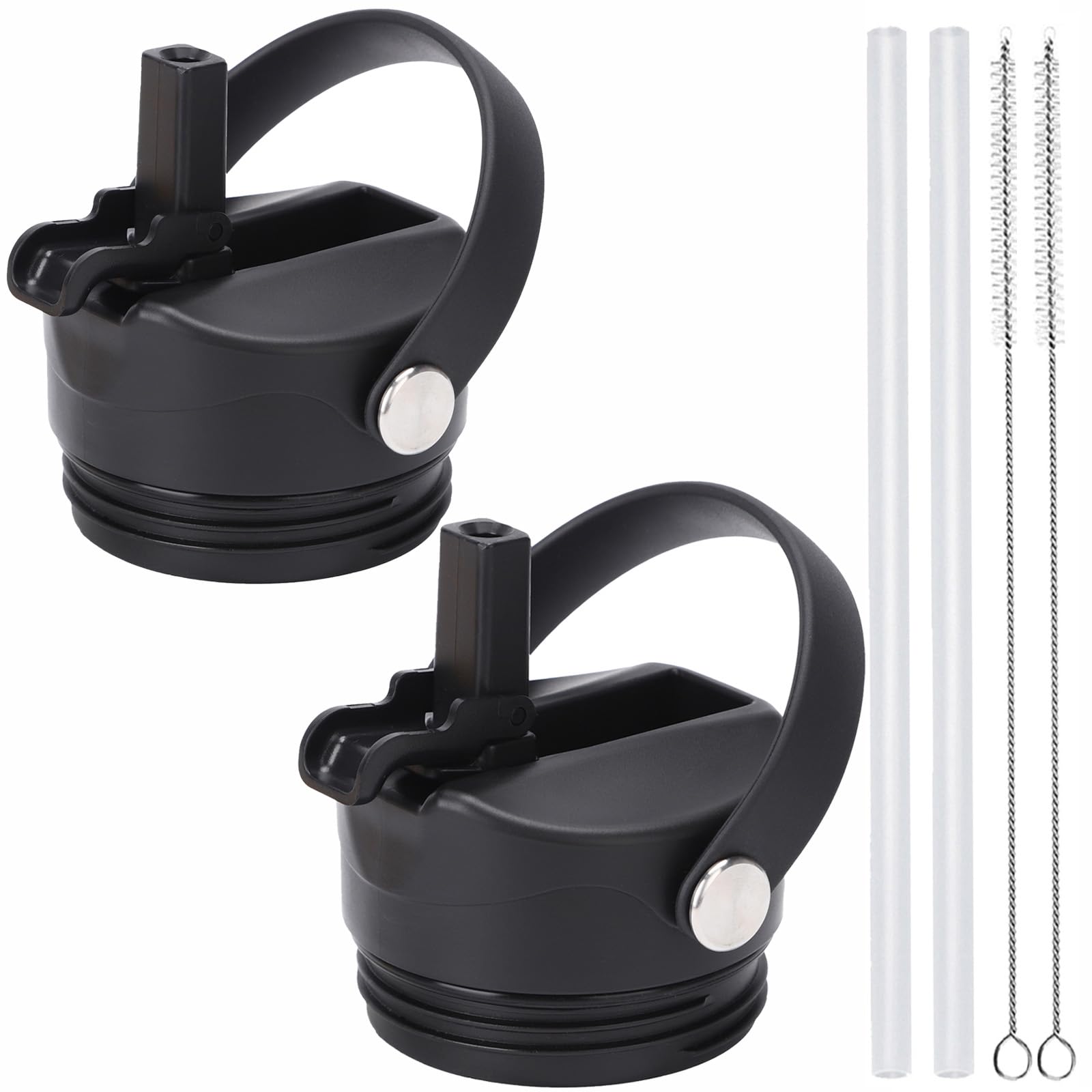Poyaku Straw Lid For Yeti Rambler 12/18/26/36/46/64 Oz Straw Cap Replacement With Soft Handle For Rtic | Leakproof | Bpa Free |