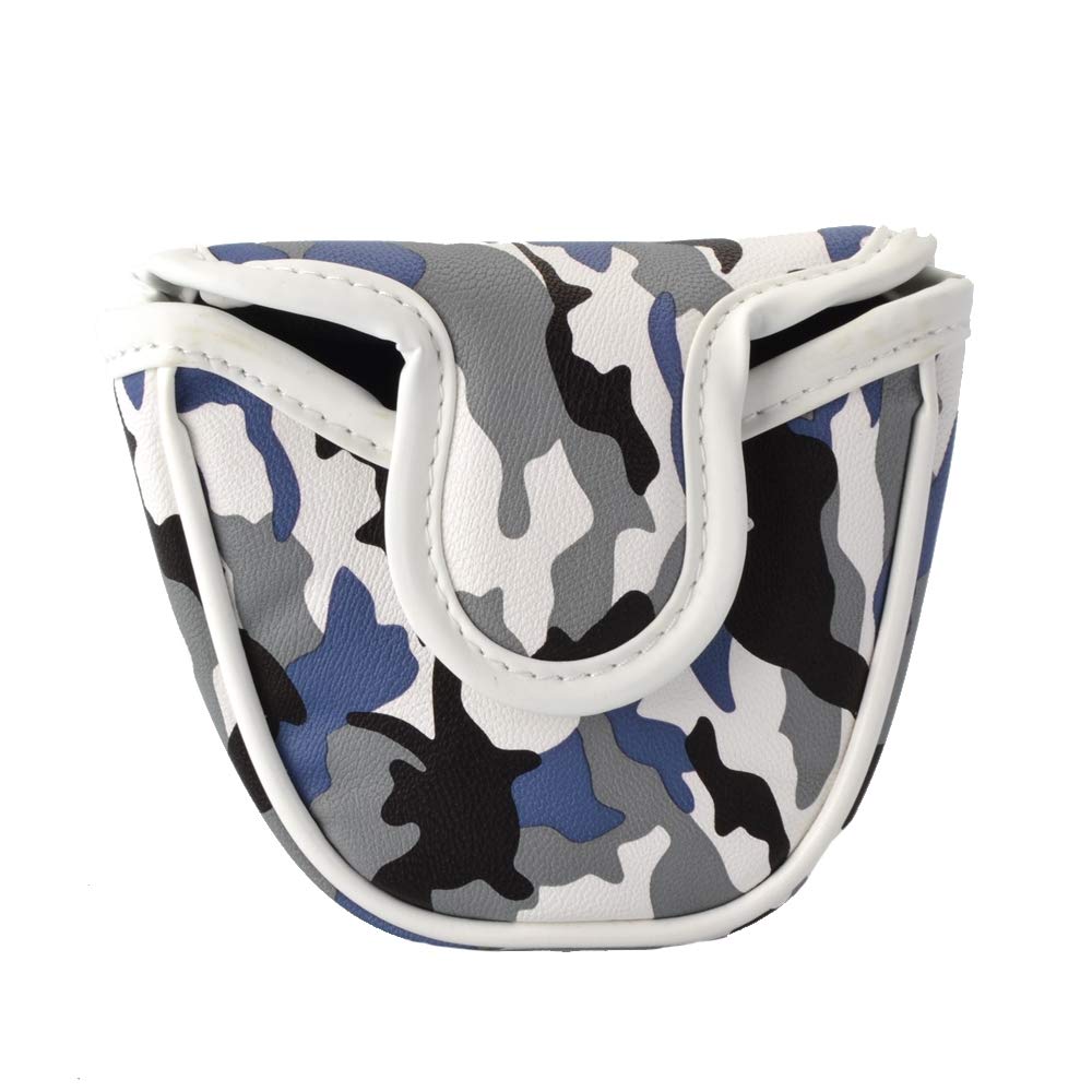 Gooaction Camo Blue Golf Mallet Putter Head Cover Magnetic Closure With Camouflage Creative Pattern Synthetic Leather Putters He