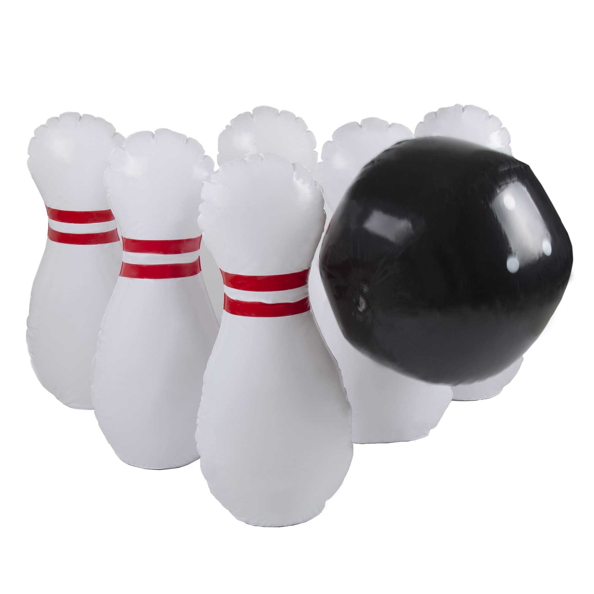 Hey! Play! Kids Giant Bowling Game Set - Inflatable Jumbo Bowling Pins And Ball For Outdoor And Indoor Use, For Children And Adu