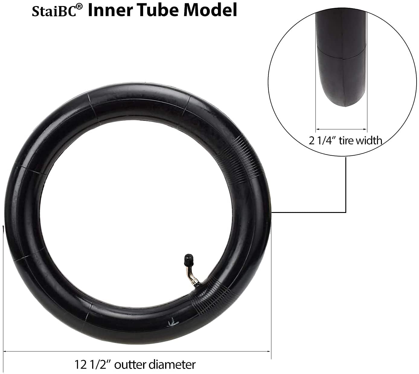 2-Pack 12.5 X 2.25 Scooter Tire Tubes 12