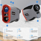 Revasri Range Finder For Golf, Golf Rangefinder With Pin Lock Vibraiton, Slope Compensation And Magnet, 1000 Yards Usb-C Charge