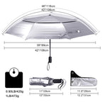 G4Free Upf 50+ Uv Protection Travel Umbrella 42 Inch Auto Open Close Silver Vent Double Canopy Folding Sun Blocking Umbrella (Si