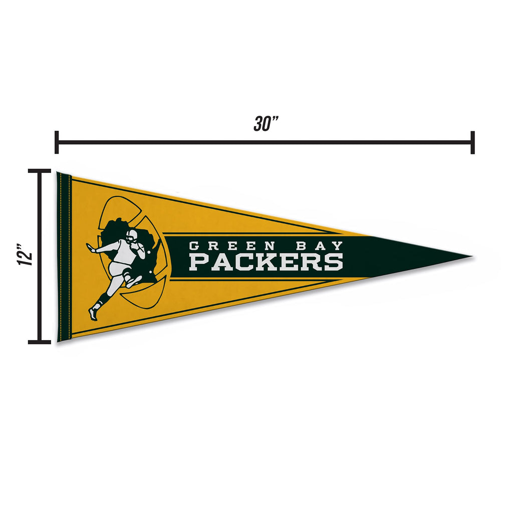 Rico Industries Nfl Football Green Bay Packers Retro 12'' X 30'' Felt Wall D  Cor Pennant - Great For Home/Bed Room/Man Cave D