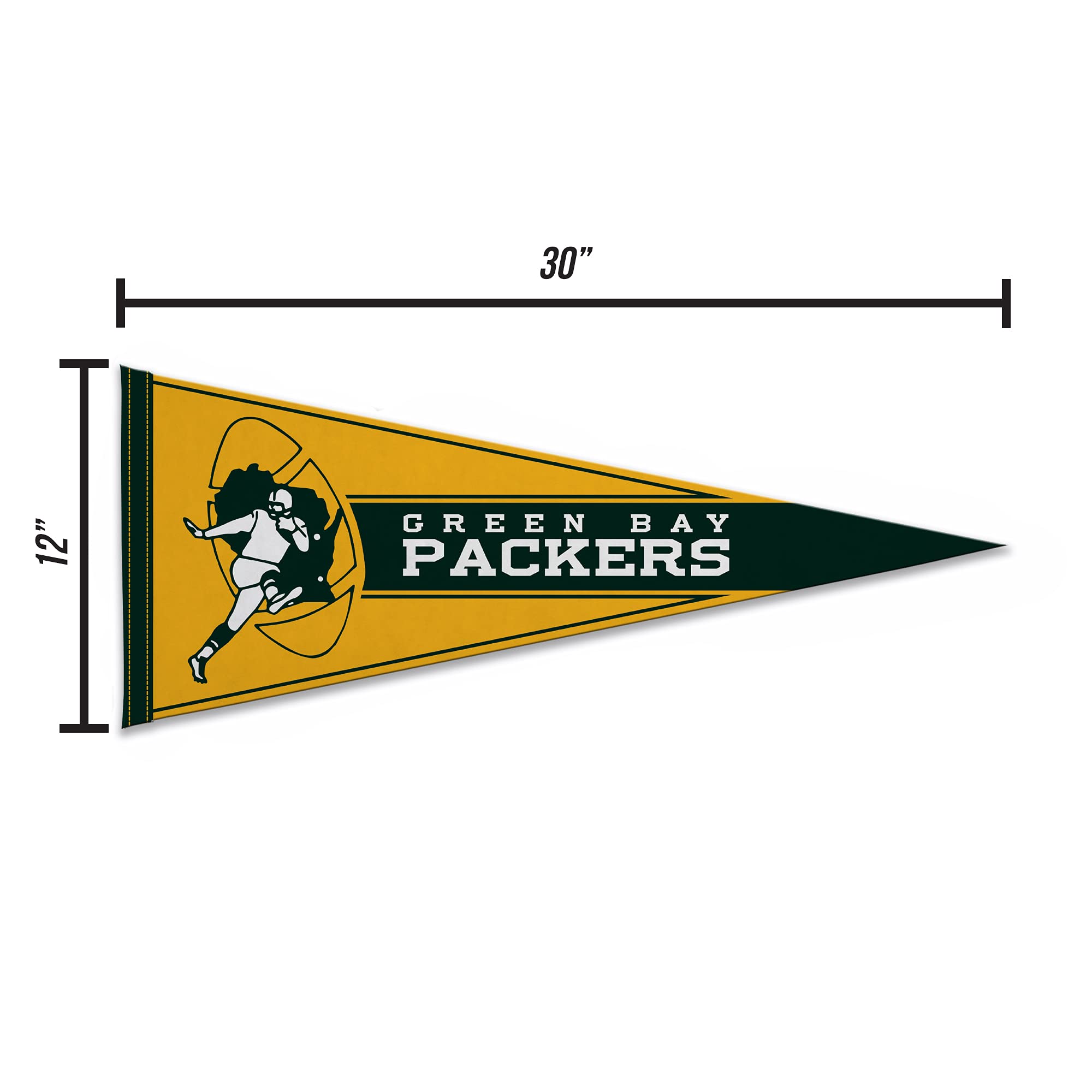 Rico Industries Nfl Football Green Bay Packers Retro 12'' X 30'' Felt Wall D  Cor Pennant - Great For Home/Bed Room/Man Cave D