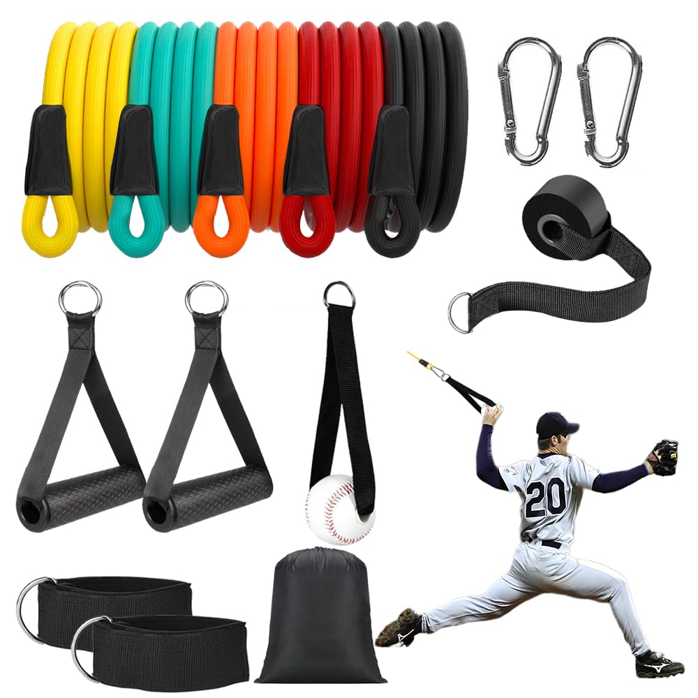 Baseball Resistance Trainer,Updated Training Aid For Baseball Softball Pitchers,Interchangeable Grips To Build Arm Strength,Arm