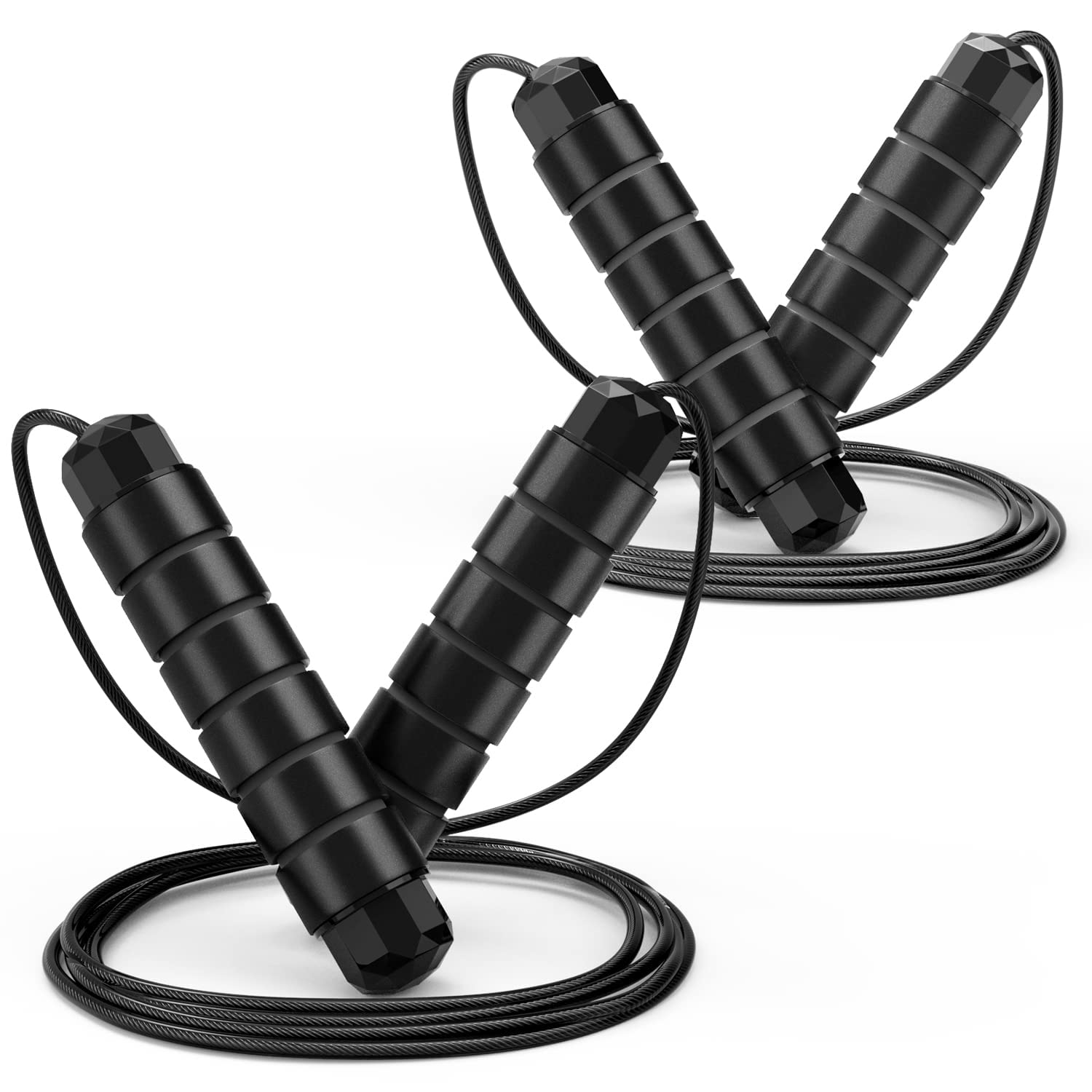 Loocio Jump Rope, Tangle-Free Rapid Speed Jumping Rope Cable With Ball Bearings For Women, Men And Kids, Adjustable Foam Handles