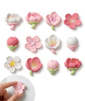 12 Pieces Fridge Magnet Flower Pot | 3D Peach Blossom Flower Fridge Magnets For Refrigerator, Office Whiteboard, And Organizing 