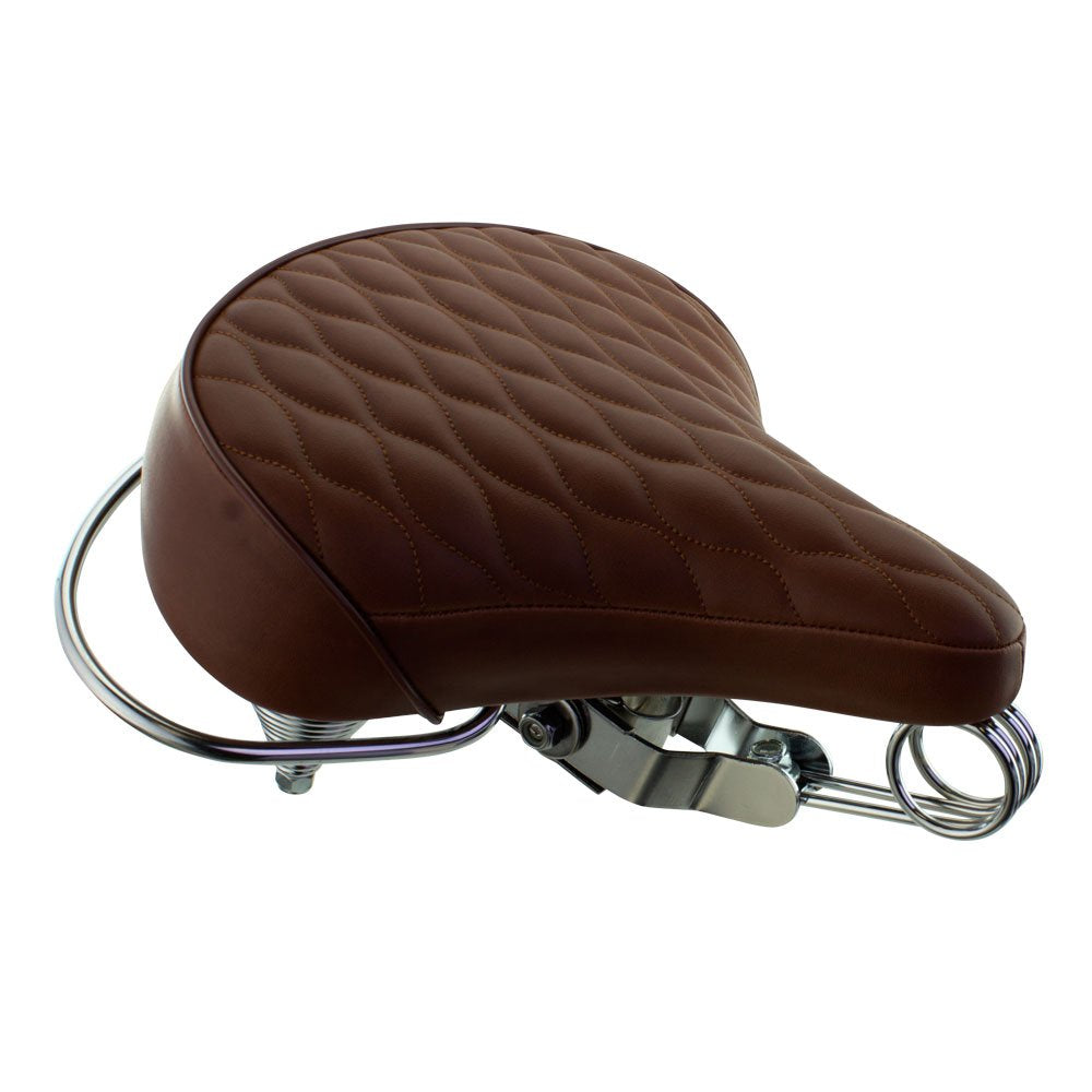 Fenix Cycles Cruiser Custom Saddle Diamond Web Spring, (Brown)