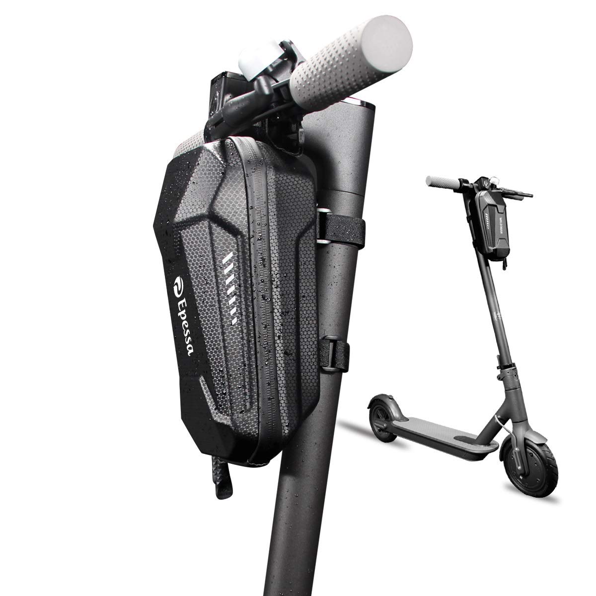 Epessa Universal Scooter Bag, EVA Scooter Handlebar Bag, Waterproof Scooters Front Bags for Carrying Charger Tools Repair Tools/