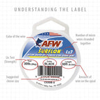 American Fishing Wire Surflon, Nylon Coated 1X7 Stainless Steel Leader Wire, 45 Lb Test, .028 Diameter, Bright, 300 Ft