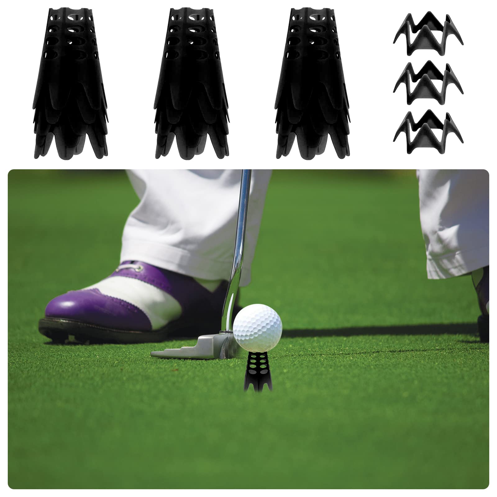 Eromap Golf Simulator Tees, 18 Pcs Indoor Golf Tees Golf Mat Tees Plastic Golf Tees Practice Golf Tees Perfect For Turf And Driv