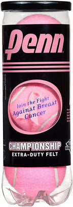 Penn Championship Pink Tennis Balls - Extra Duty Felt Pressurized Tennis Balls - 1 Can, 3 Balls