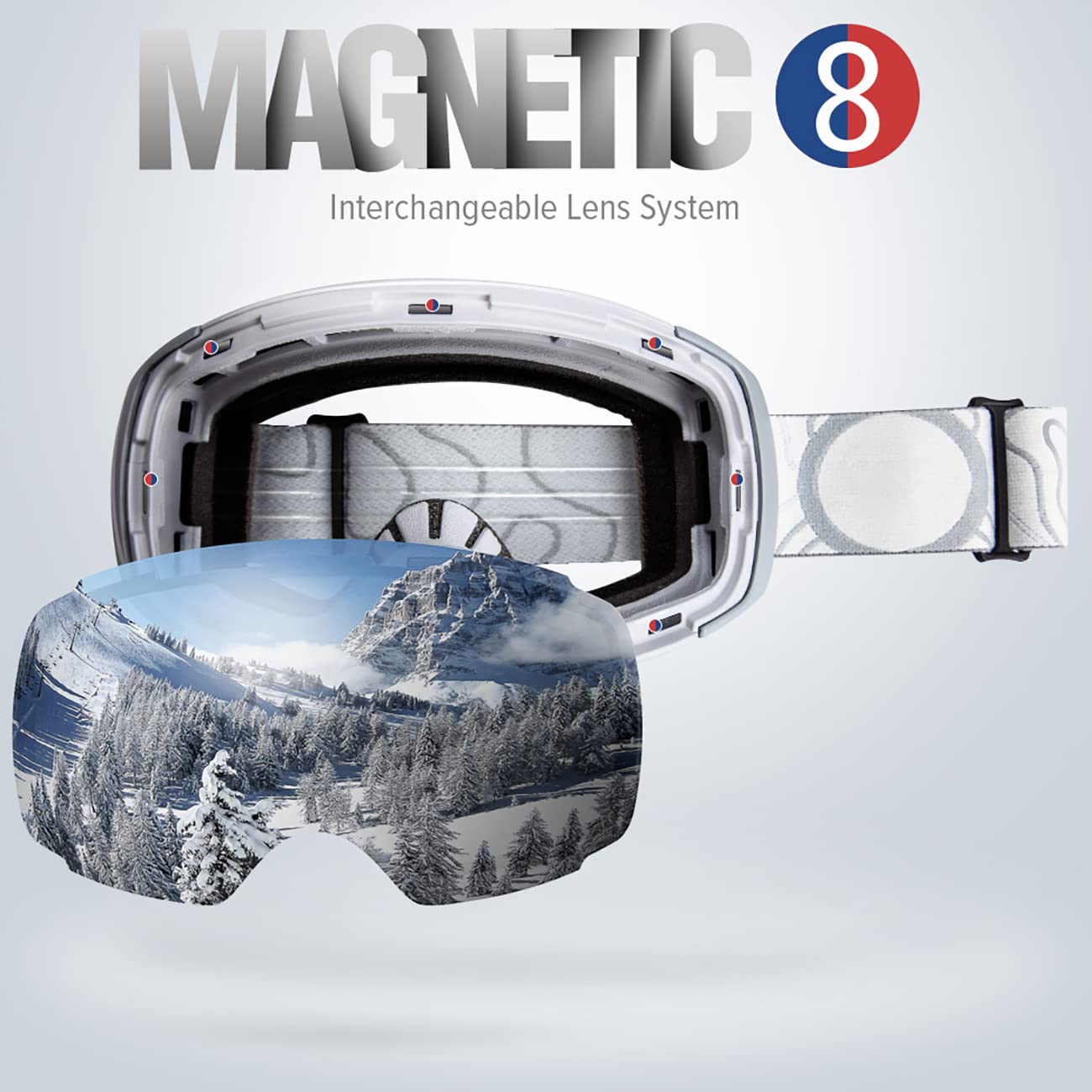 OutdoorMaster Ski Goggles PRO - Frameless, Interchangeable Lens 100% UV400 Protection Snow Goggles for Men & Women (Camo Frame V