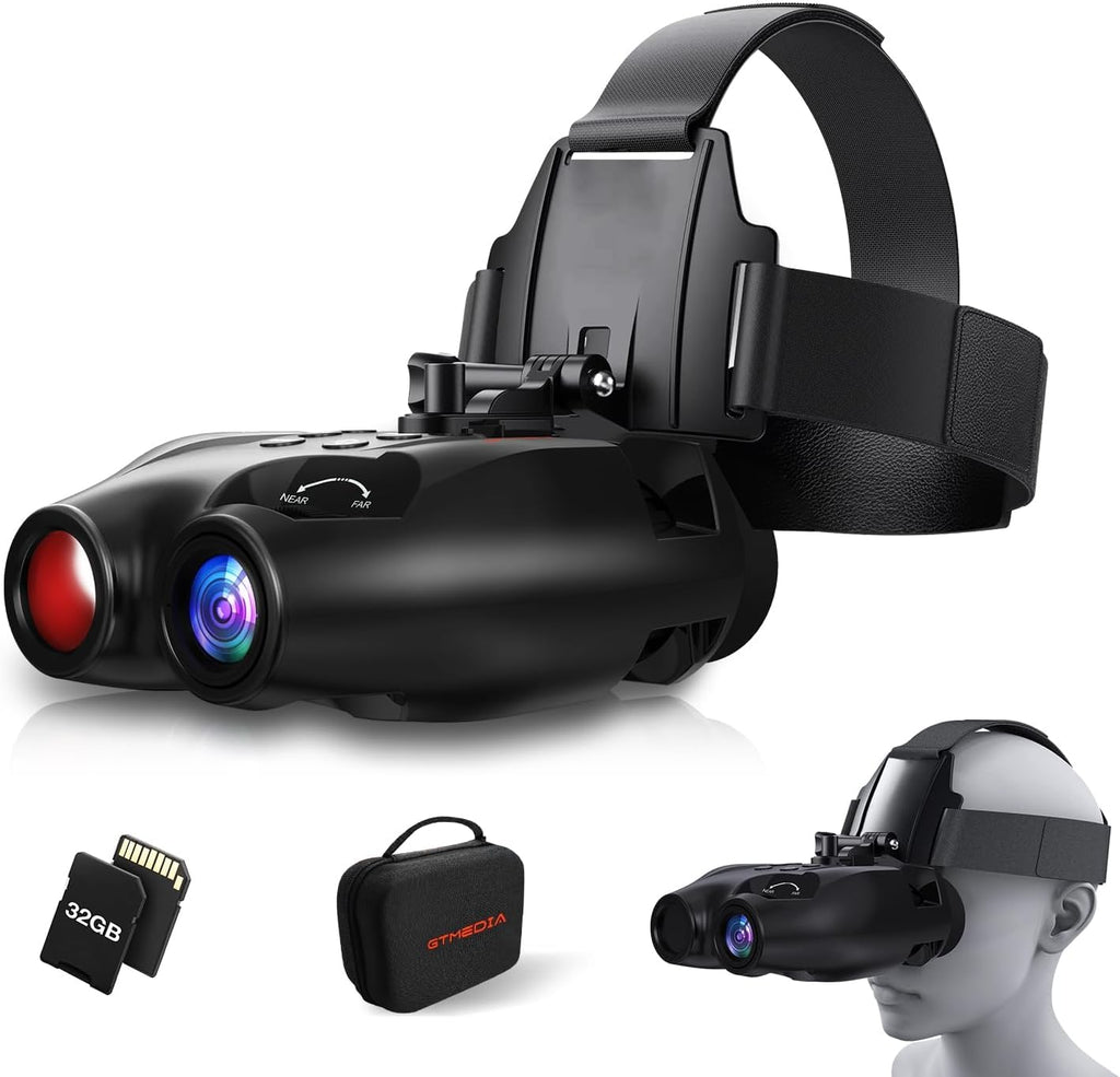 Night Vision Goggles, Night Vision Binoculars For Adults, Usb Rechargeable Night Vision Goggle With 32Gb Tf Card For Photos And