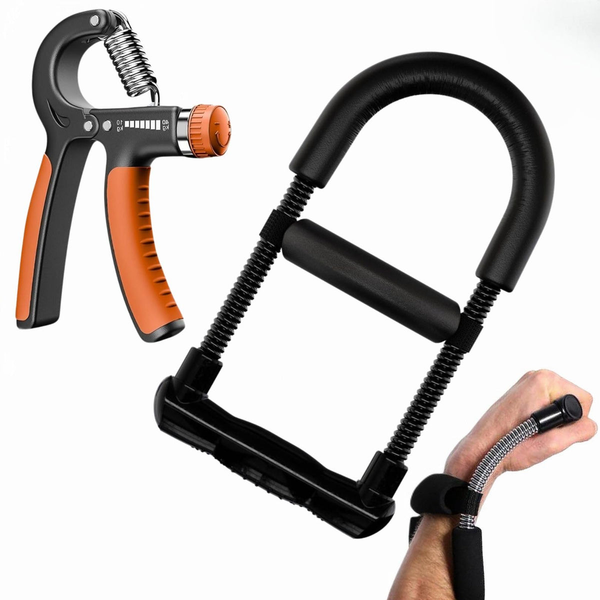 LIVOX Adjustable Hand Gripper Exerciser, Forearm Strengthener Wrist Exercise Equipment for Men & Women Home Gym Workout Use (Bla