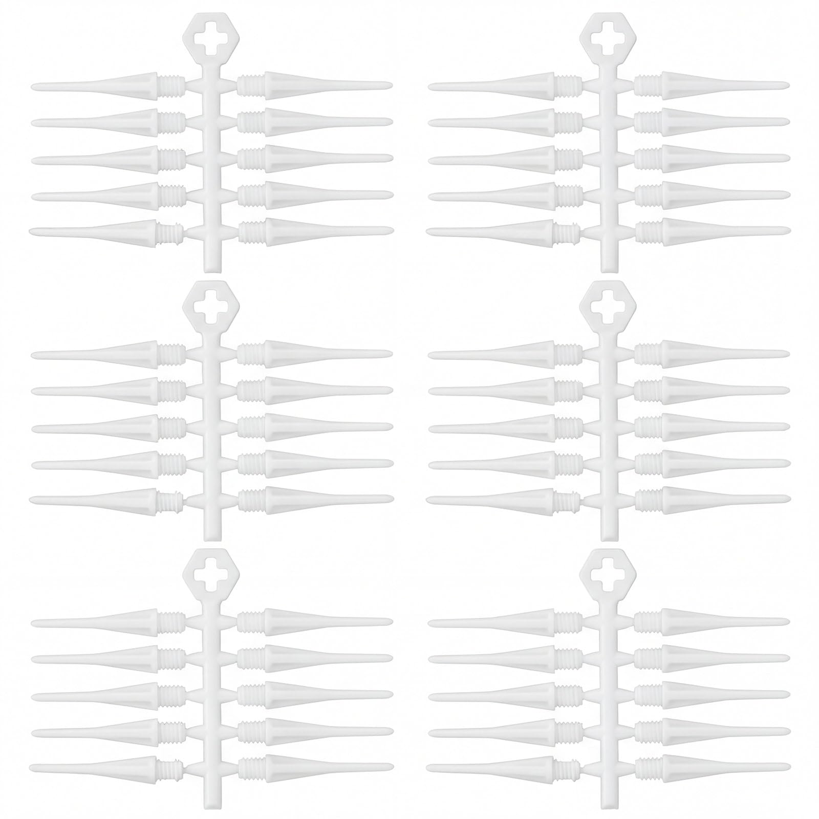 Foilswirl 60 Pcs 2ba Electronic Dart Tips Plastic Dart Tips - Universal Plastic Soft Tip Points(White)