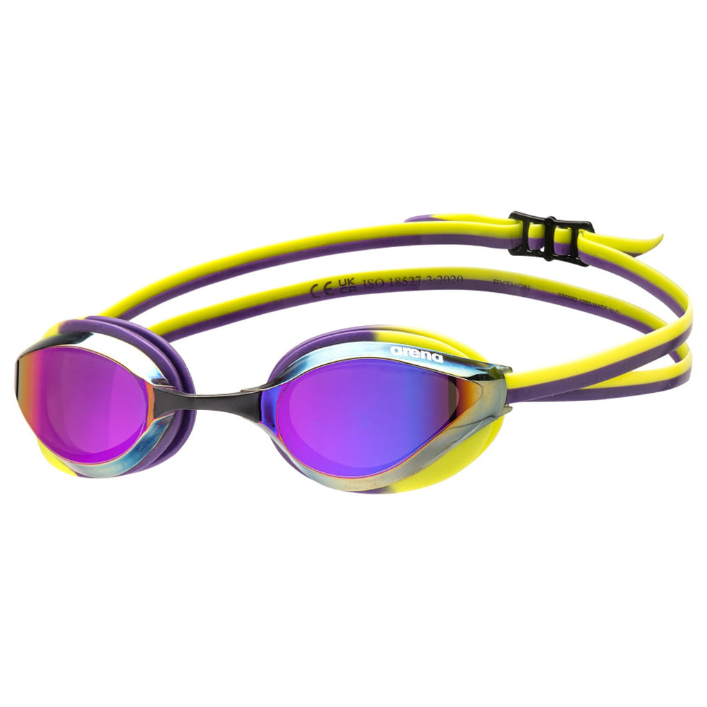 Arena Unisex Adults Python Racing Swim Goggles For Men And Women Competitive Swimmers Anti-Fog Mirror Lens Max Comfort Dual Stra