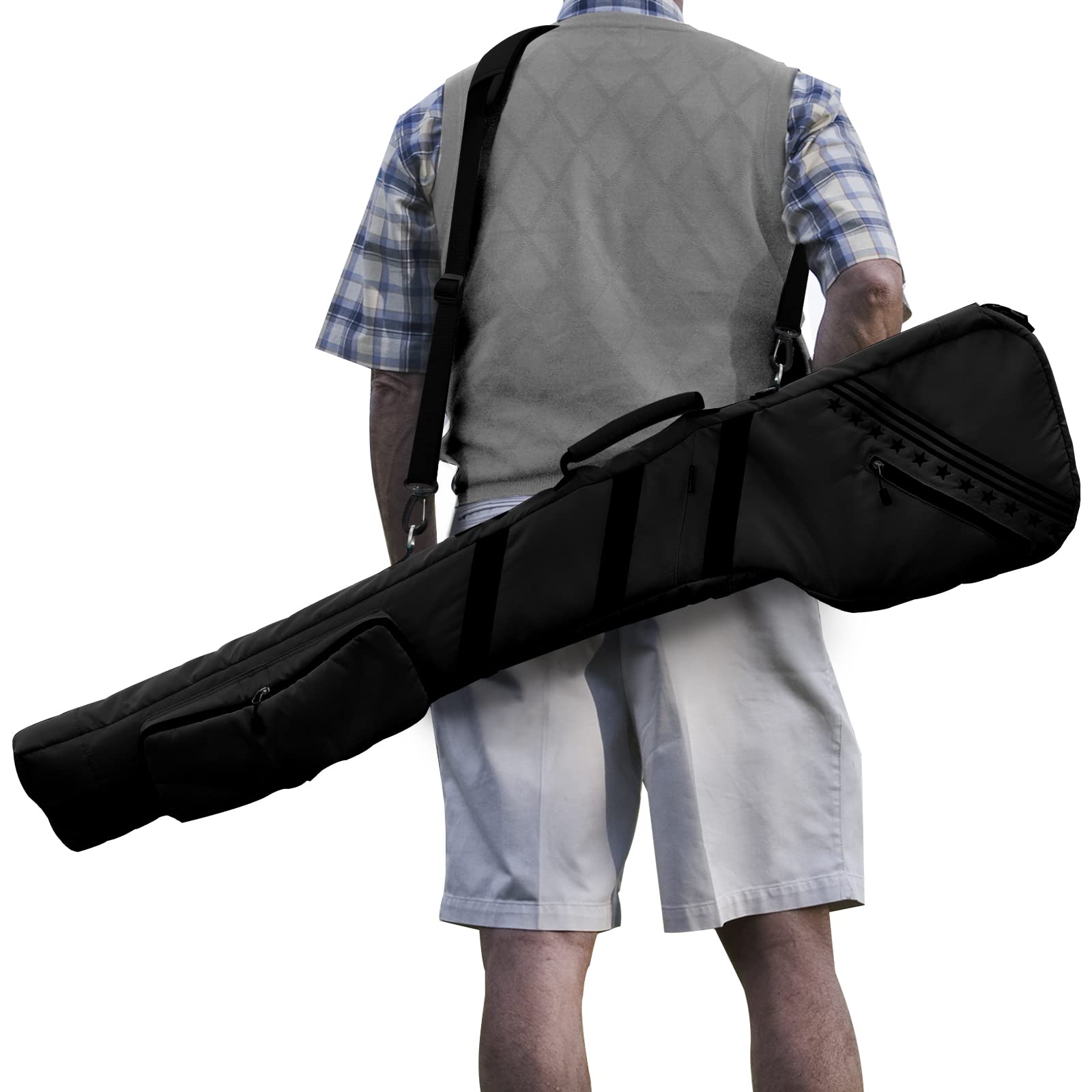 Big Teeth Golf Sunday Bag, Small Golf Bag Lightweight, Par 3 Golf Bag for A Few Clubs Driving Range, Practice with Carry Shoulde