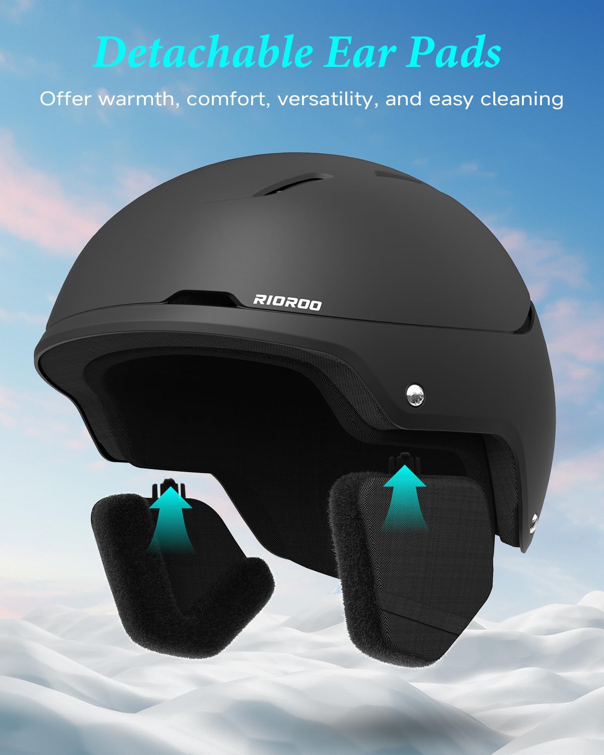 RIOROO Ski Helmet for Women Men, Safety Certified Snowboard Helmet with Shockproof ABS Hard Shell for Adults & Youth