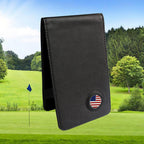 Pinmei Golf Leather Scorecard Holder Cover Yardage Book Cover With American Flag Golf Ball Marker And A Free Pencil 4.33 ? 7.48