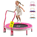SPORTSOUL Mini Trampoline for Kids 3-6 with Super Safe Foam Handle Bar, 3ft Toddler Trampoline Indoor with No-Gap Cover for Indo