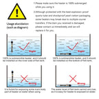 Freesea 50 Watt Aquarium Submersible Betta Heater With Aquarium Submersible Thermometer