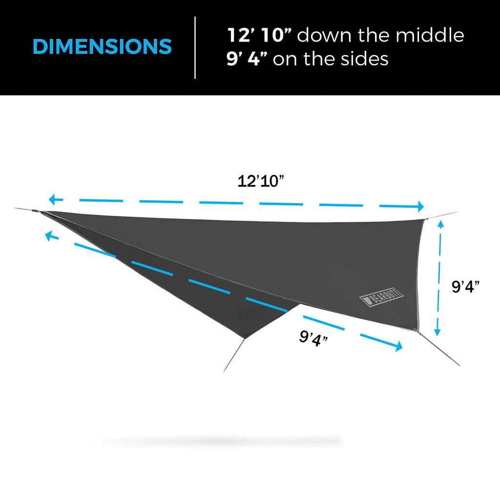Bear Butt Hammock Rain Fly - 11 X 9 Ft Ultralight Waterproof Tarp For Hammock & Tent Camping