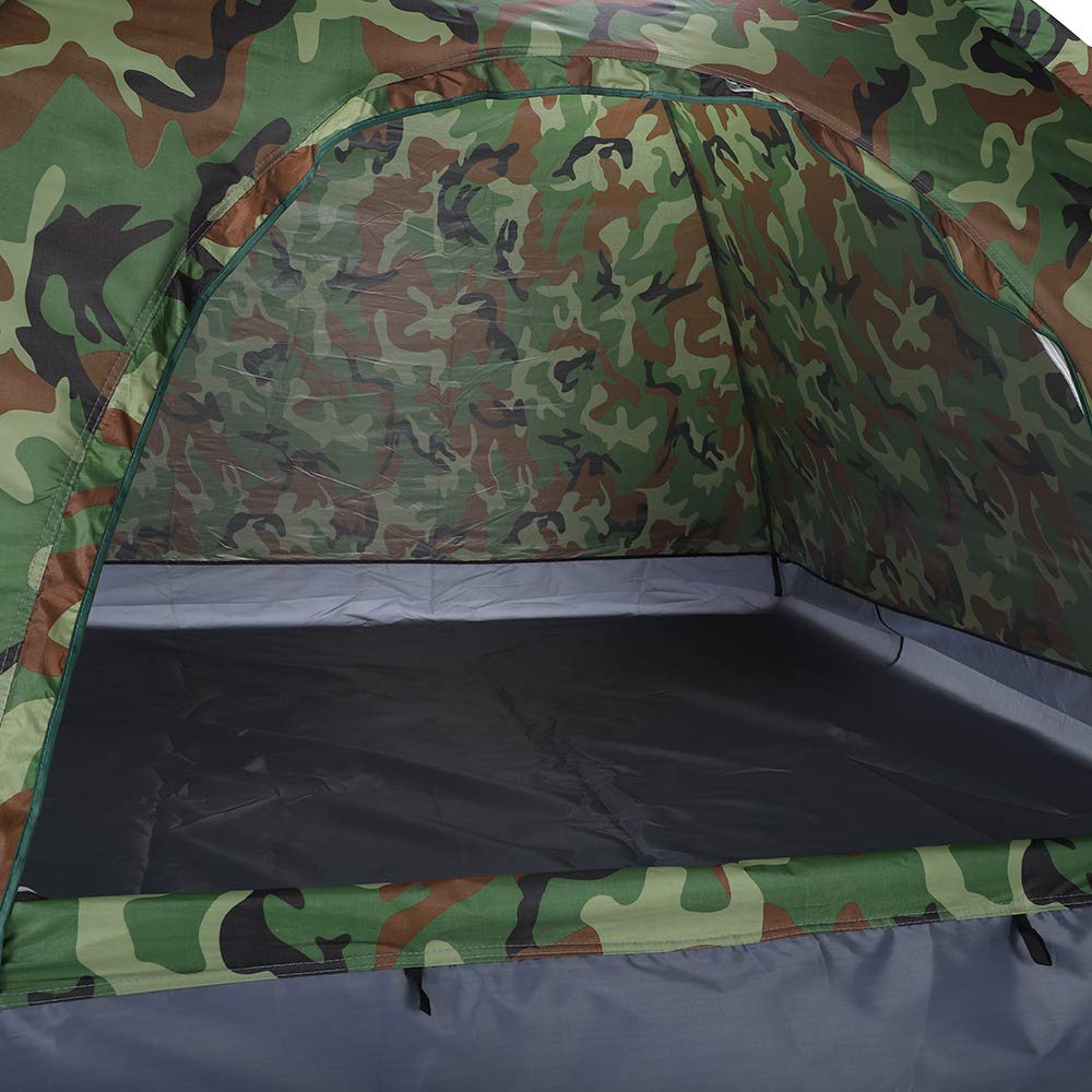 Hobbn Camouflage Camping Dome Tent For 3-4 Person, Waterproof Fabric Backpacking Tents Family Camping Tents For Hiking, Travel,