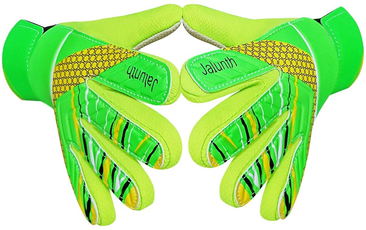 Jalunth Goalkeeper Goalie Soccer Gloves Kids Youth Goal Keeper Field Player Glove Boys Girls Ages 4-6 Years Old Anti-Slip Latex