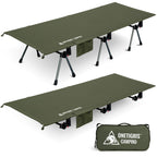 Onetigris Supranubis Camping Cot, Height Adjustable With Cot Leg Extenders, Strong Support 330Lbs, Lightweight Comfortable Foldi