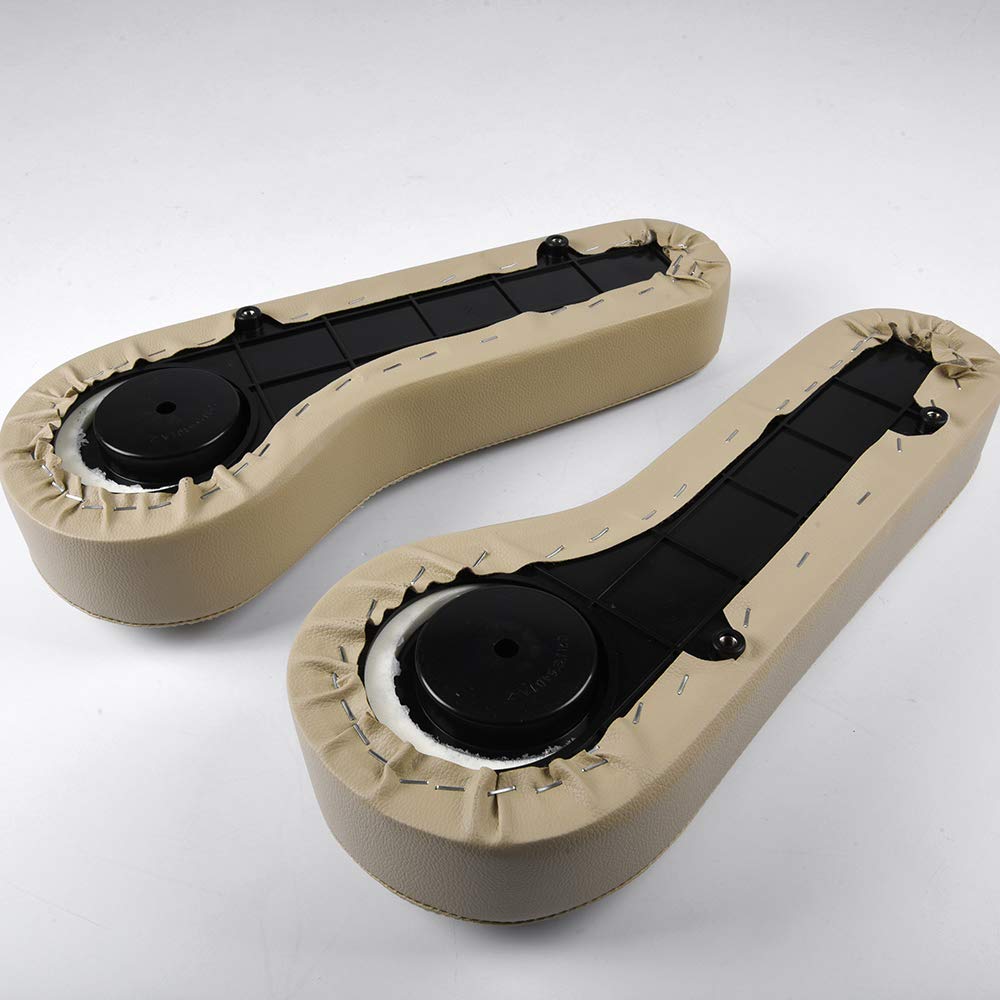 Vrracing 1 Pair Rear Armrest Cushion With Holder Cup For Club Car,Compatible For Yamaha,For Ezgo Golf Cart Beige