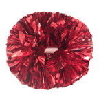 Hooshing 6Pcs Red Cheerleading Pom Poms Metallic Cheer Pompoms With Baton Handle For Kids Adults Team Spirit Sports Dance Cheeri