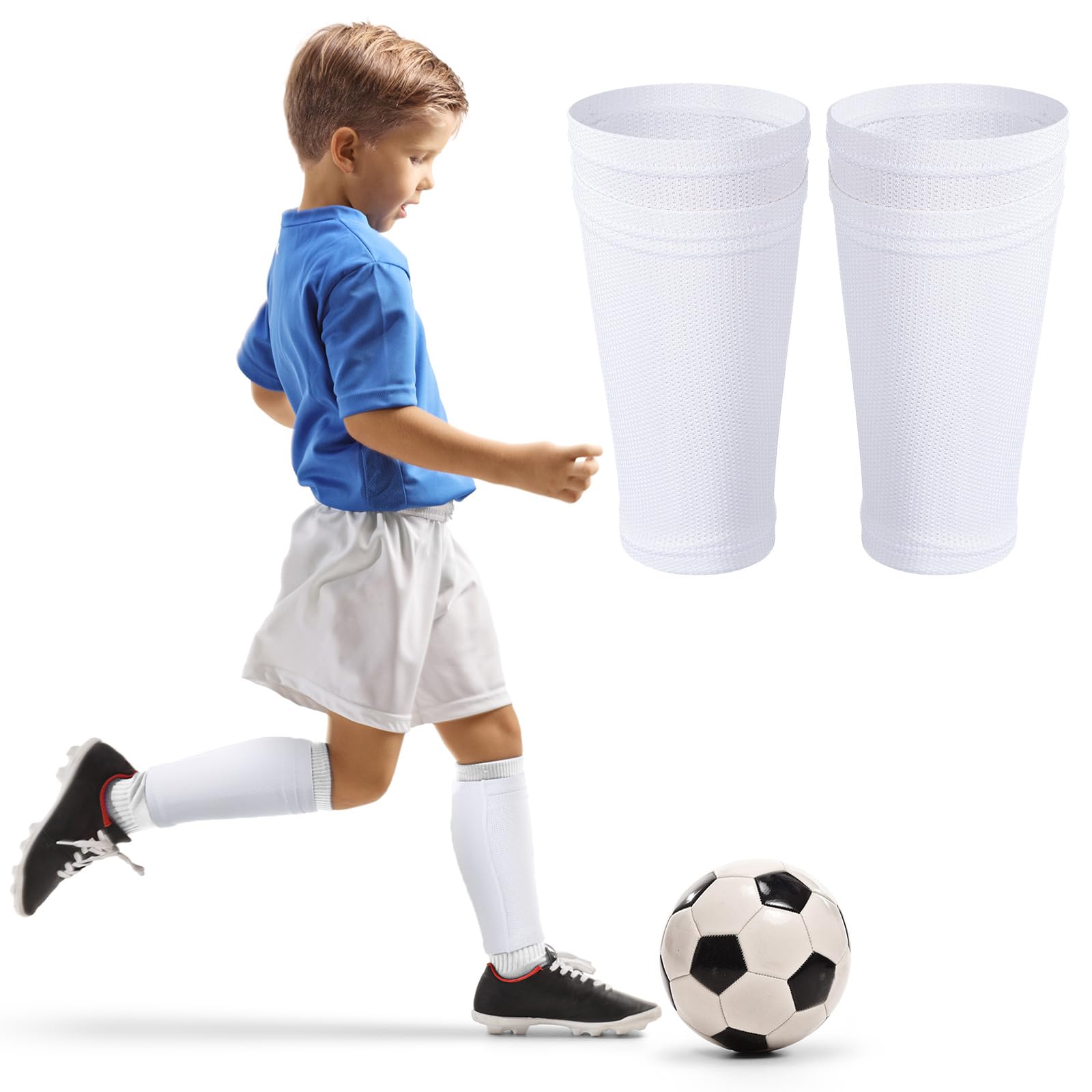 VercanMonth Shin Guard Sleeves for Kids Youth Football Shin Guard Holders Compression Soccer Sleeve Socks with Pocket for Shin P
