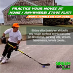 Green Biscuit Hockey Puck 2-Pack, Original, Off Ice Hockey Pucksnipe, Shooting Street Hockey Puck