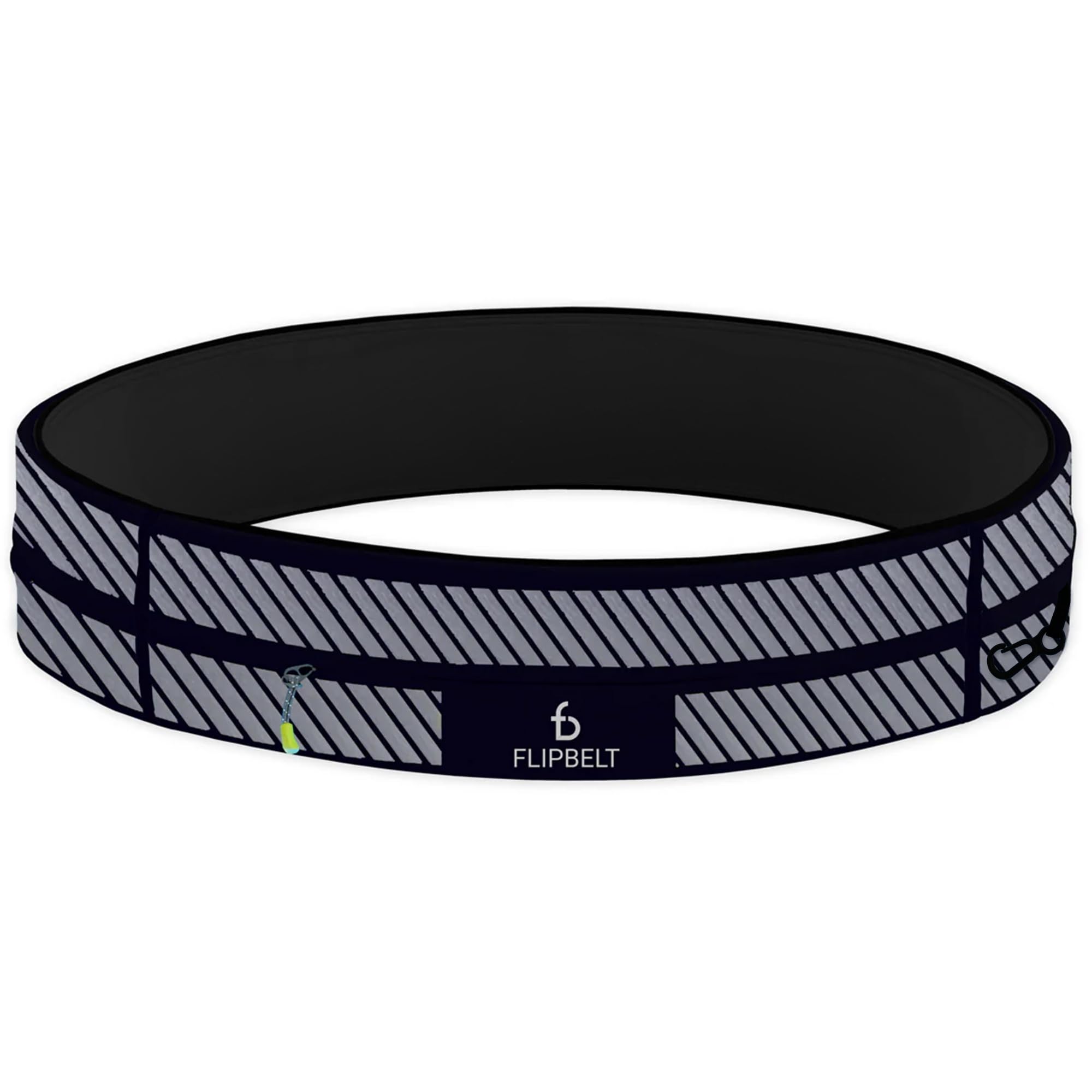 FlipBelt Zipper Running Belt for Phone and Small Accessories, Exercise Waist Pouch for Women and Men, S, Reflective Black