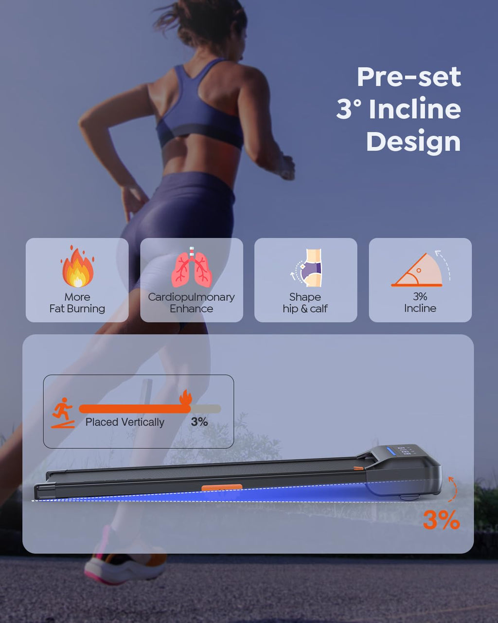Acezoe Walking Pad Treadmill With Incline, Under Desk Treadmills For Home Office, 10% Manual Incline Portable Treadmill With Rem