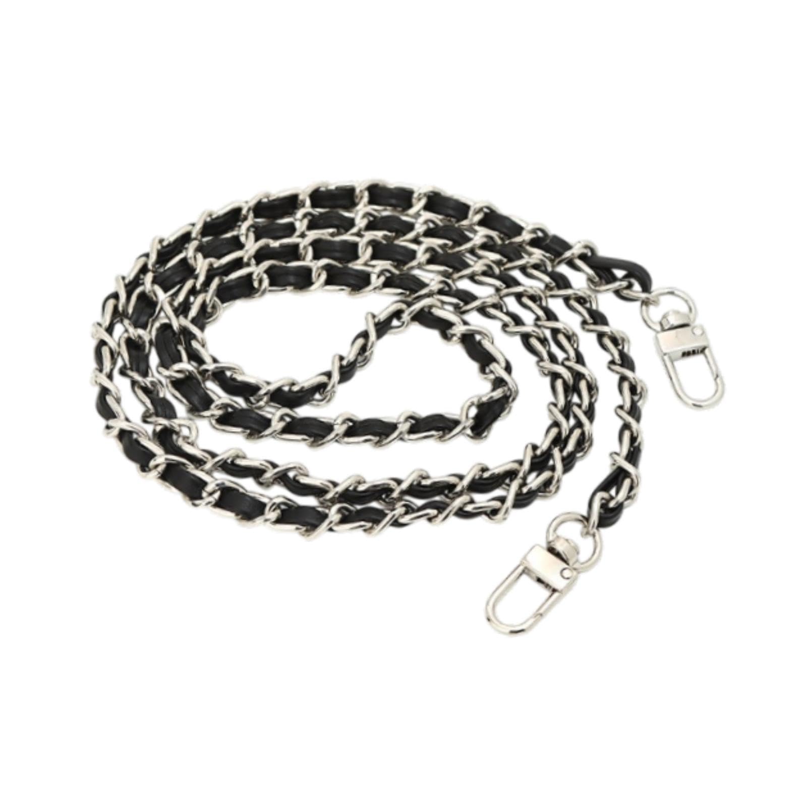 Zoomella Purse Chain Strap With Buckle Shoulder Strap For Shoulder Bag Wallet Handbag Silver Chain Black