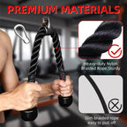 Diaomao Upgraded Tricep Pull Down Rope - Tricep Rope Cable Attachment 35 Inch With Rubber Pad - Stainless Steel Carabiner Clips