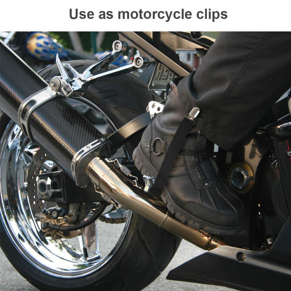 Boncas Sturdy Adjustable Elastic Boot Straps Motorcycle Pant Clips Bicycle Stirrups Straps Keeping Your Pants Tucked