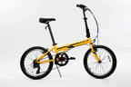 Zizzo Campo 20 Inch Folding Bike With Shimano 7-Speed, Adjustable Stem, Light Weight Frame (Yellow)