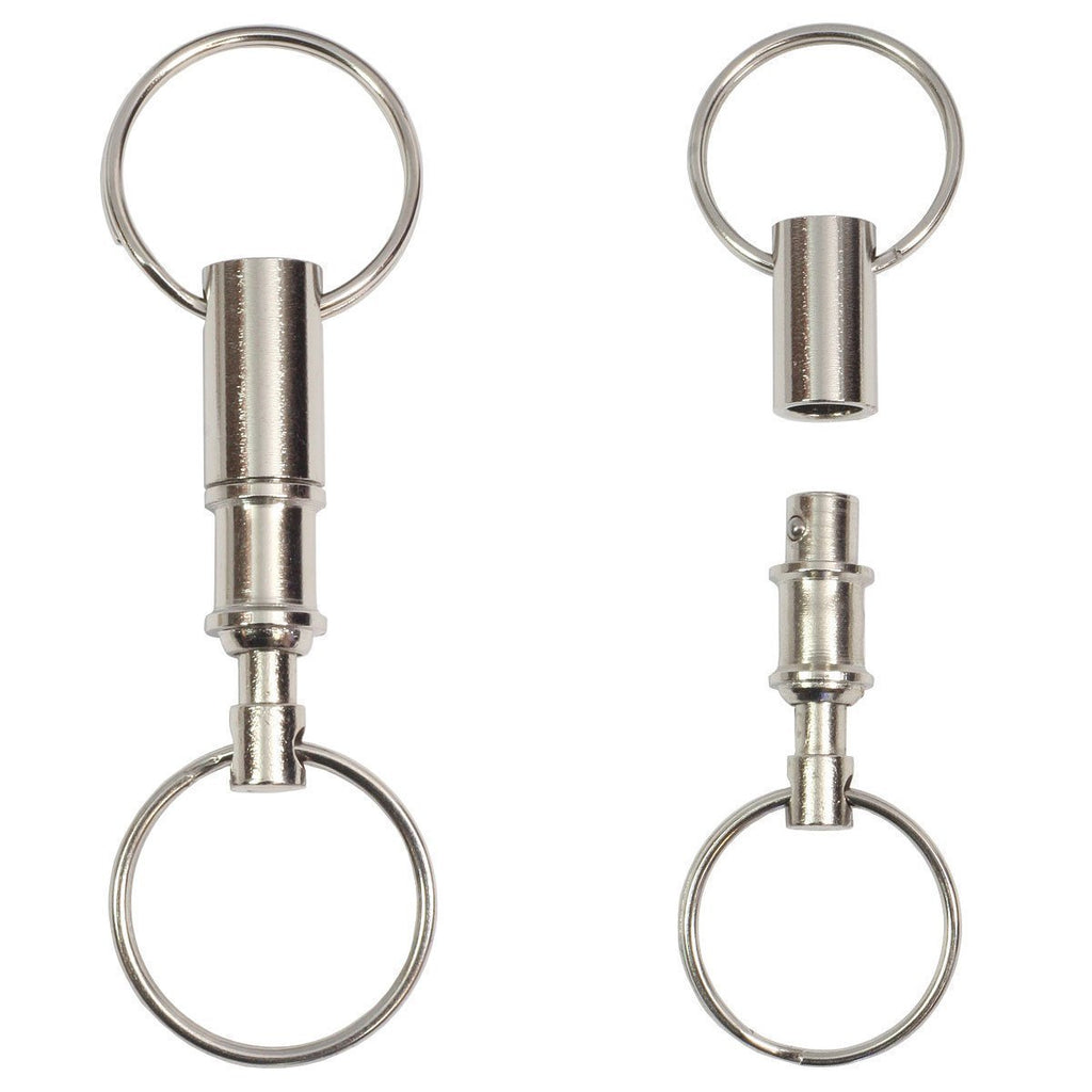 Rongbo 5 Pack Quick Release Detachable Pull Apart Key Rings Keychains,Double Spring Split Snap Seperate Chain Lock Holder Conven