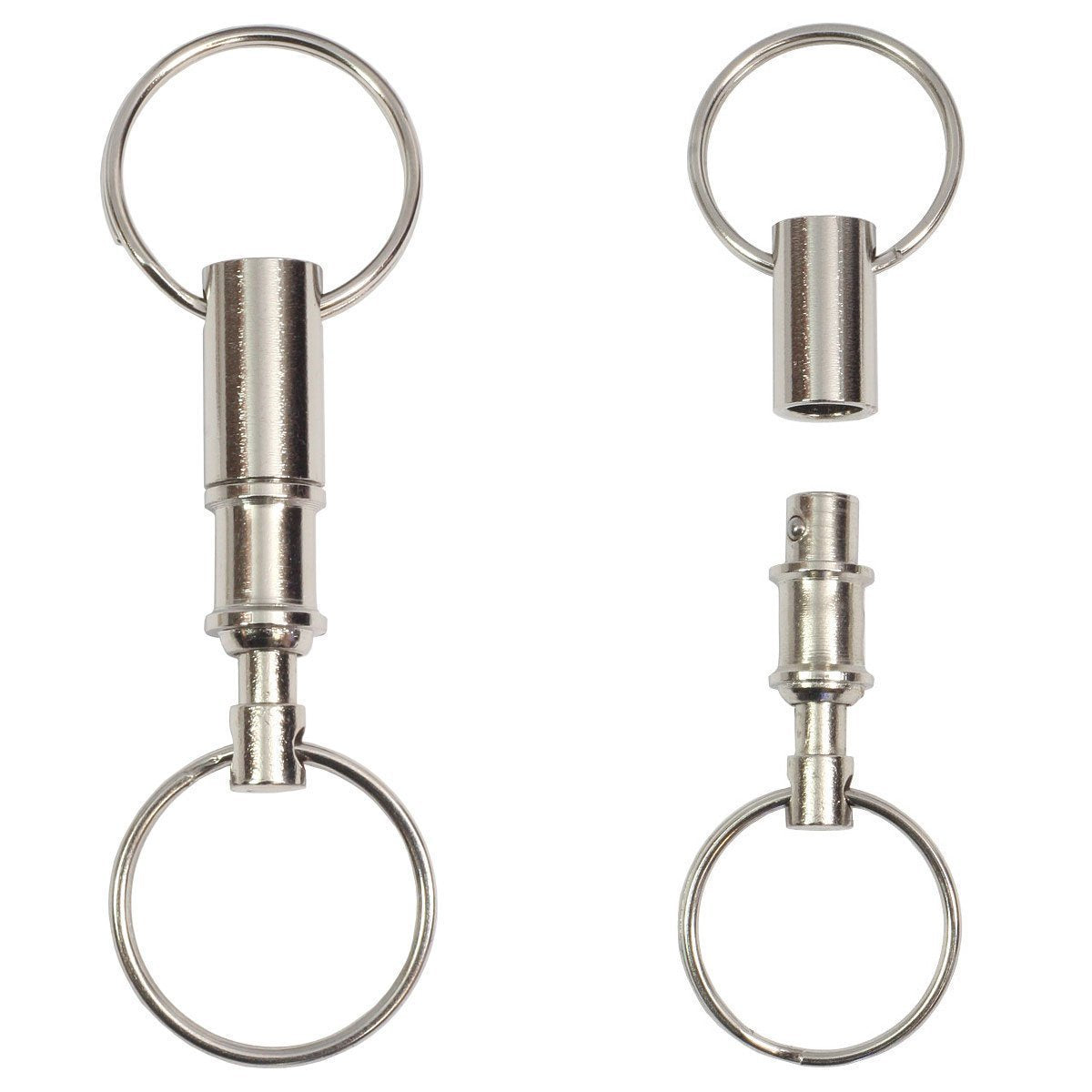 Rongbo 5 Pack Quick Release Detachable Pull Apart Key Rings Keychains,Double Spring Split Snap Seperate Chain Lock Holder Conven