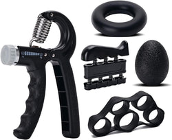 ZELVRA Hand Grip Strengthener Set 5PCS  Adjustable 560kg Hand Gripper, Finger Exerciser, Grip Ring, Stress Ball & Forearm Wris