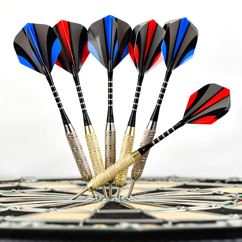 Linkvisions Steel Tip Darts Set, 18 Grams, 15 Pack Steel Barrels