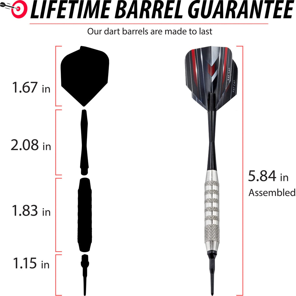 Fat Cat Darts In A Jar: Soft Tip Darts With Storage/Travel Container, 17 Grams (Pack Of 21)